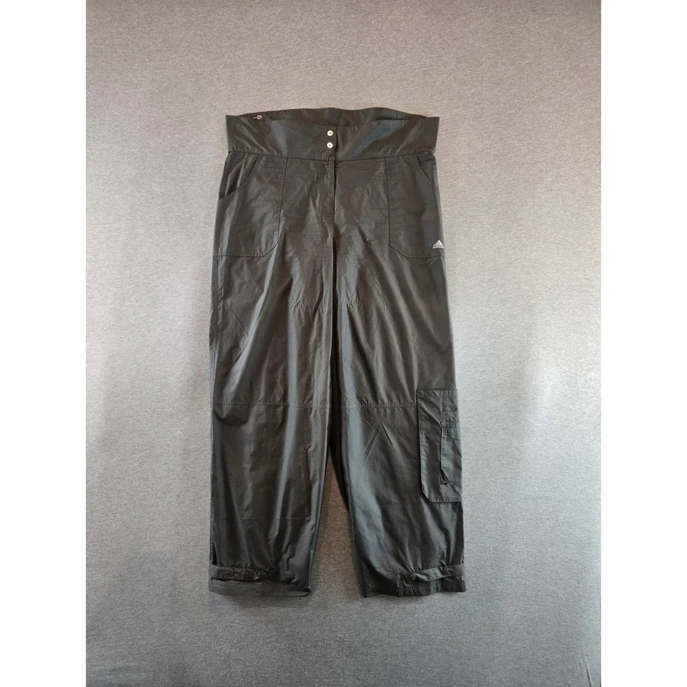 Vintage Adidas Track Pants Mens 38x30 Black Clima365 Cargo Y2K Baggy Gorpcore